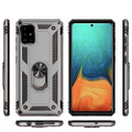 Silver Shock Proof 360 Rotating Metal Ring Stand Case For Galaxy A31 - 5