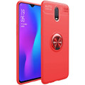 Red Oppo R17 Tough Armor Metal Circle Holder 360 Ring Stand Case