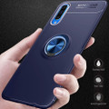 Blue Oppo Find X2 Pro Shock Proof Metal Circle Holder Ring Stand Case - 2