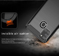 Black Samsung Galaxy A21s Shock Proof Slim Armor Carbon Fibre Case - 3