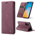 Red Wine CaseMe Synthetic Leather Wallet Case For Huawei P40 Pro  - 1

