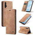 Brown CaseMe Slim Magnetic Wallet Case Cover For Huawei Nova 5T  - 3
