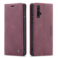 Red Wine Genuine CaseMe Compact Flip Wallet Case For Huawei Nova 5T  - 3
