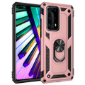 Rose Gold Huawei P40 Heavy Duty 360 Rotating Metal Ring Stand Case - 2
