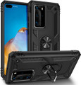 Black Huawei P30 Pro Hybrid  Shock Proof Rotating Metal Ring Case - 1
