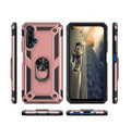 Rose Gold Huawei Nova 5T Slim Armour 360 Rotating Metal Ring Stand Case - 1
