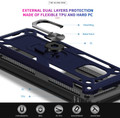 Navy Huawei Mate 20 pro Rugged Armour 360 Rotating Metal Ring Case - 4
