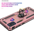 Rose Gold Galaxy A21s Rugged Armour 360 Rotating Metal Ring Case - 3
