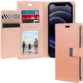 Rose Gold Mercury Rich Diary Wallet Case For iPhone 12 Mini 5.4" - 1