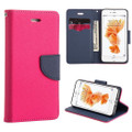 Hot Pink / Navy  iPhone 4 / 4S Mercury  Goospery Fancy Diary Wallet Case