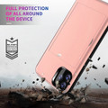 Rose Gold Apple iPhone 12 Pro Max Shock Proof Magnetic Card Slot Case - 6