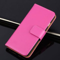 Hot Pink Apple iPhone 6 / 6S Genuine Leather Wallet Case - 1
