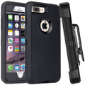 Black iPhone 6 / 6S Tradies Heavy Duty Defender Holster Belt Clip Case - 1