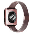 Rose Pink Slim Milanese Magnetic Band For Apple Watch (42mm, 44mm) Series 1/2/3/4/5/6/SE -  1