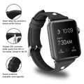 Black Apple Watch 42mm/ 44mm Small Slim Wrist Genuine Leather Band Strap - 4