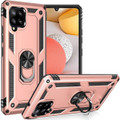 Rose Gold Galaxy A42 5G Slim Armor 360 Rotating Metal Ring Stand Case - 1