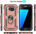 Rose Gold Galaxy S7 Shock Proof 360 Degree Rotating Metal Ring Case - 3