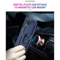 Navy Galaxy A12 Shock Proof 360 Rotating Metal Ring Stand Case Cover - 2