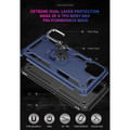 Navy Galaxy A12 Shock Proof 360 Rotating Metal Ring Stand Case Cover - 5