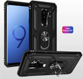 Black Galaxy S9 Shock Proof  360 Degree Rotating Metal Ring Case - 2
