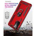 Red Shock Proof 360 Rotating Metal Ring Kickstand Case For Galaxy A72  - 3