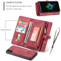 Red CaseMe 2 in 1 Wallet Zipper Purse / Magnetic Case for iPhone 6 / 6S - 5