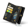 Black iPhone X / XS Multi-functional Wallet Zipper Purse Magnetic Case - 6