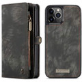 Black 2 in 1 Retro Wallet Removable Magnetic Case for iPhone 12 Pro Max - 5