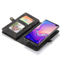 Black  2 in 1 Retro Zipper Wallet Magnetic Case For Galaxy S10 5G  - 6