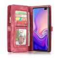 Red 2 in 1 Magnetic Retro Purse / Wallet Case For Galaxy S10+ Plus  - 2