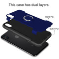 Navy iPhone XS Max Metal 360 Degree Ring Shock Proof Case - 2