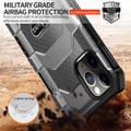Black iPhone 13 Mini Military Air Cushion Protection Shockproof Case - 2