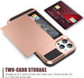 Rose Gold Slide Armor Case with Card Slot Holder For iPhone 13 Pro  - 6