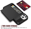 Black iPhone 13 Pro Max Slide Card Pocket Slim Armour Case - 3