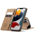 Brown iPhone 13 Pro CaseMe Compact Flip Magnetic Wallet Case - 2