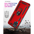 Red Metal 360 Degree Ring Holder Stand Case For Galaxy A22 4G - 5