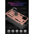 Rose Gold Galaxy A22 4G Heavy Duty 360 Rotating Metal Ring Stand Case - 4