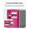 Hot Pink Mercury Mansoor Diary Flip Wallet Case For Galaxy S22 Plus - 7