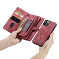 Red Multi-functional 2 in 1 Purse Wallet Magnetic Case For iPhone 13 - 2