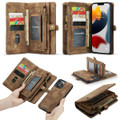 Brown Multi-functional 2 in 1 Purse Wallet Magnetic Case For iPhone 13 Pro Max - 5