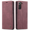 Wine Samsung Galaxy S22 Plus CaseMe Slim 2 Card Slot Classy Wallet Case - 5