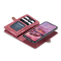 Red Samsung Galaxy S22 Plus Multi-functional 2 in 1 Purse Wallet Magnetic Case - 5
