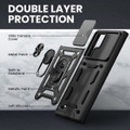 Black Metal Ring Shock Proof Camera Protection Case For Samsung Galaxy S22 Ultra - 6