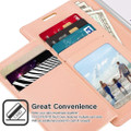 Rose Gold Galaxy S20+ Plus Genuine Rich Diary Wallet Credit Card Case - 5