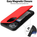 Red Mercury Magnetic Door 2 Card  Shock Proof Case For iPhone 12 Pro Max - 3