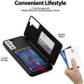 Black Galaxy S21 + Plus Mercury Slim Magnetic Door Case with Card Slot - 5