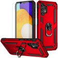 Red Hybrid  Shock Proof Rotating Metal Ring Case For Galaxy A13 - 1