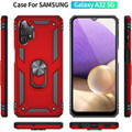 Red Galaxy A33 5G Shock Proof 360 Rotating Metal Ring Stand Case - 3