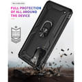 Black Metal 360 Degree Ring Holder Stand Case For Galaxy A73 5G - 5