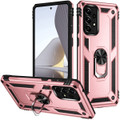 Rose Gold Galaxy A73 5G Metal 360 Degree Ring Holder Stand Case - 1